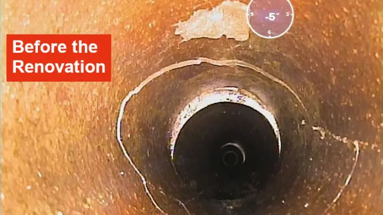 before the pipe rehabilitation in oftersheim 