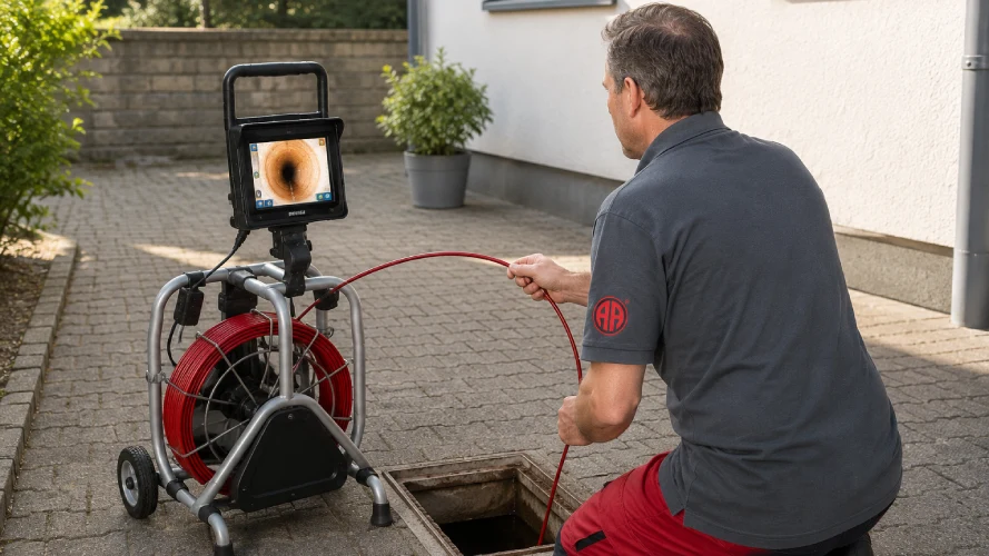 intensive grundreinigung einschließlich großem rohrkamera system